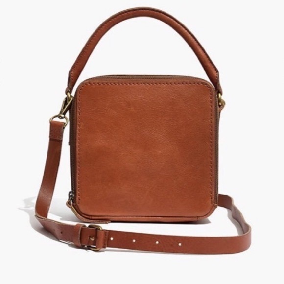 Madewell Handbags - Madewell Square Leather Crossbody - Brown